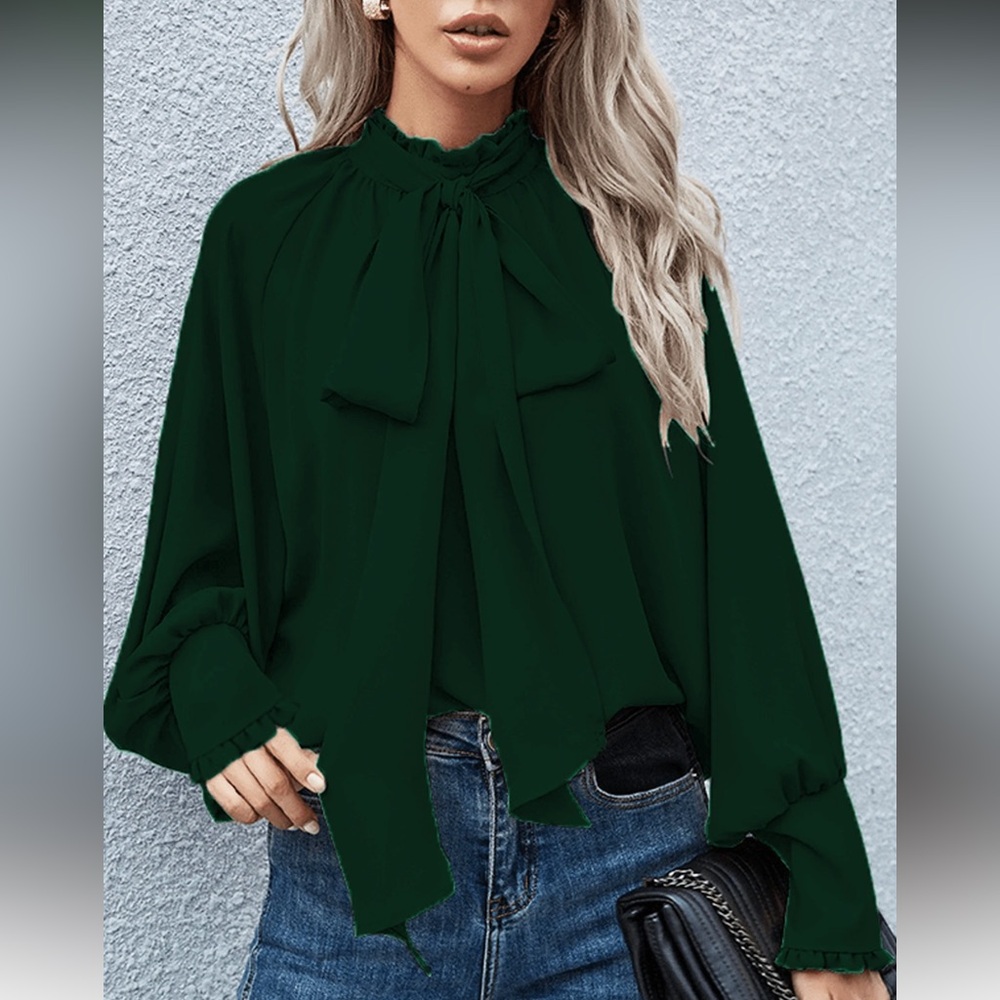 Elegant Dark Green Women's Blouse